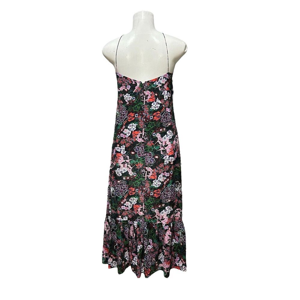 Saloni‎ Women's Floral Print Asymmetrical Hem Midi Dress Multicolor Size 6 - Picture 4 of 9